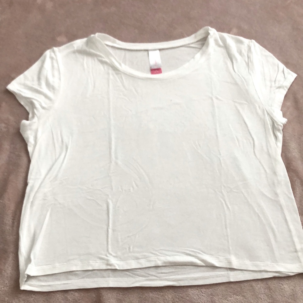 White Cropped Tee